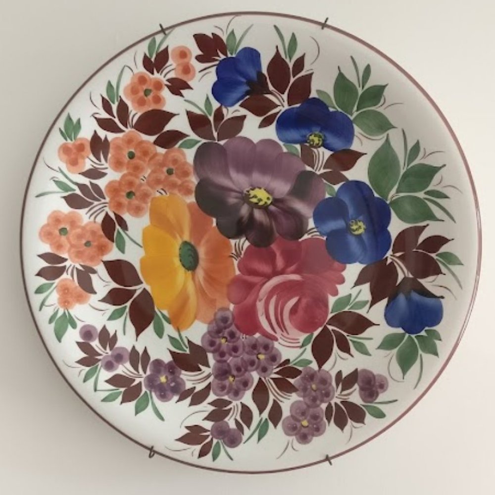 Galvani Italian Ceramic Plate Hand painted 11.5" Americo de Roia Pordenone Italy